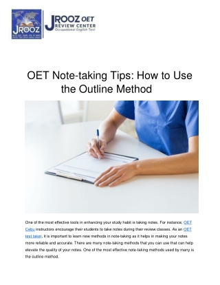 OET Note-taking Tips: How to Use the Outline Method