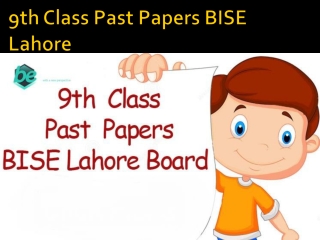 9th Class Past Papers BISE Lahore