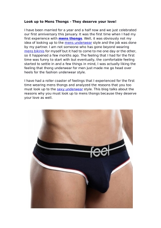 Look up to Mens Thongs – They deserve your love!
