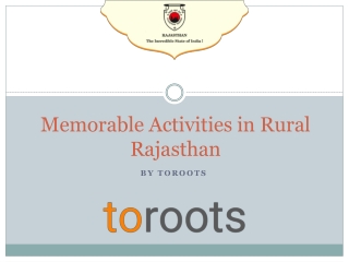 Memorable Activities in Rural Rajasthan