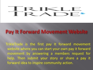 Pay It Forward Movement Website