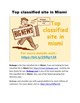 Top classified site in Miami