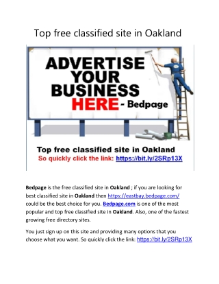 Top free classified site in Oakland