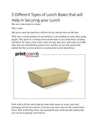 5 Different Types of Lunch Boxes that will Help in Securing your Lunch