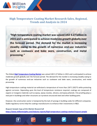 High Temperature Coatings Market Size & Forecast Report 2014 - 2024