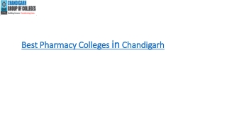 Best Pharmacy Colleges in Chandigarh