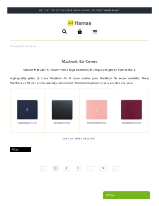 Choose Your Favourite Macbook Air Case 2018 at Hamee India