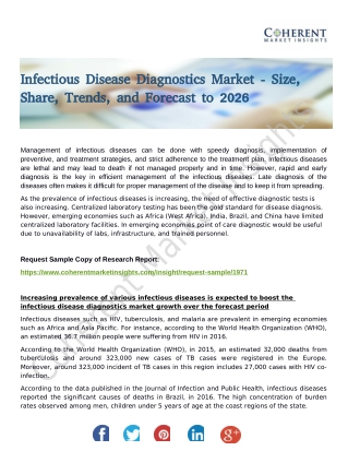 Infectious Disease Diagnostics Market Is Booming Across the Globe Explored in Latest Research