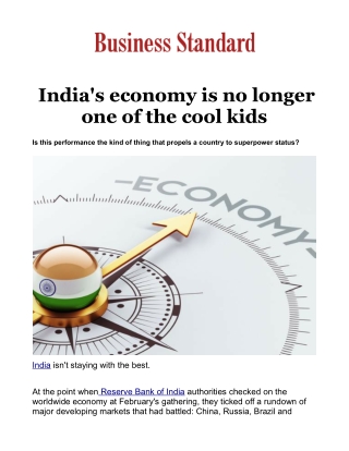 India's economy is no longer one of the cool kids