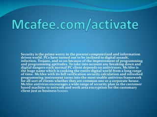 McAfee.com/Activate -Activation McAfee Antivirus