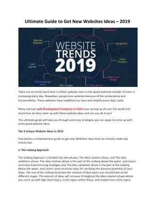 Ultimate Guide To Get New Websites Ideas - 2019