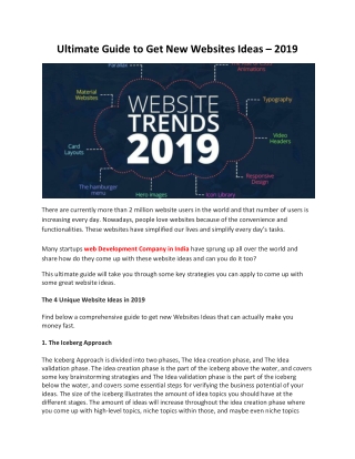 Ultimate Guide To Get New Websites Ideas - 2019