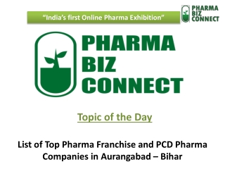 Top Pharma Franchise and PCD Pharma Companies in Aurangabad, Bihar
