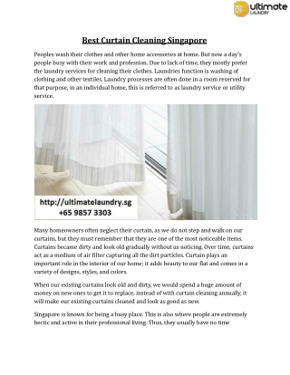 Best Curtain Cleaning Singapore
