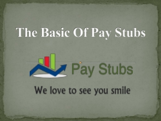 The Basic Of Pay Stubs