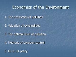 Economics of the Environment