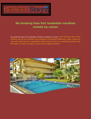 No booking fees fort laudedale vacation rentals by owner
