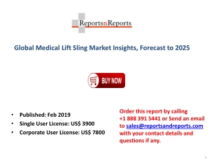 Medical Lift Sling Market - Segmented by Type, End-user and Region - Growth, Trends, and Forecast 2019-2025