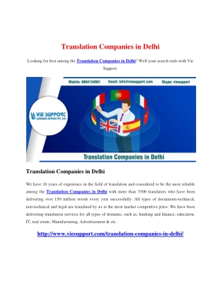 Translation Companies in Delhi