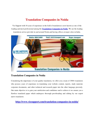 Translation Companies in Noida