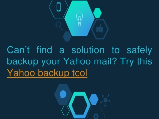 Yahoo Backup Tool