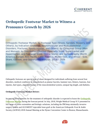 Orthopedic Footwear Market: Worldwide Top Players Revenue and Forecasts To 2026