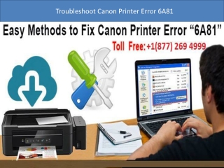 Troubleshoot Canon Printer Error 6A81