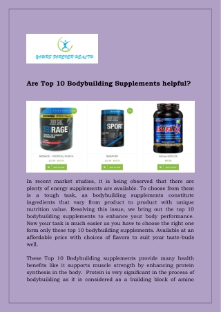 Are Top 10 Bodybuilding Supplements helpful?