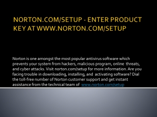 NORTON.COM/SETUP -ACTIVATE NORTON ANTIVIRUS