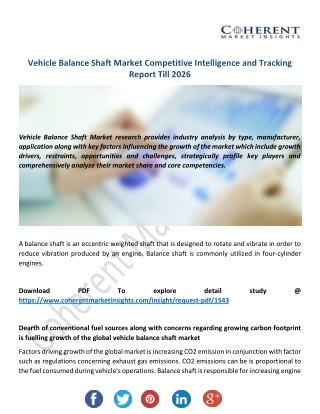 Vehicle Balance Shaft Market
