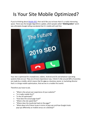 Is Your Site Mobile Optimized - Pearl Lemon