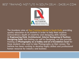 Top Training Institute in South Delhi