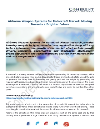 Airborne Weapon Systems for Rotorcraft Market: Moving Towards a Brighter Future