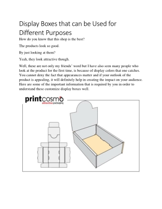 Display Boxes that can be Used for Different Purposes