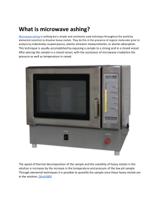 microwave ashing