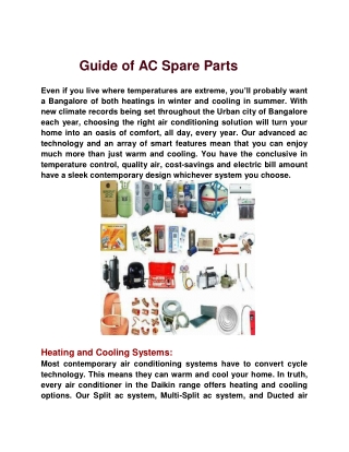 Guide of AC Spare Parts