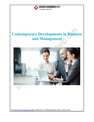 Contemporary Developments in Business and Management