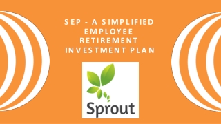 SEP - A Simplified Employee Retirement Investment Plan