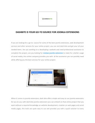 Business Reviews Joomla | Web Development | Dashbite