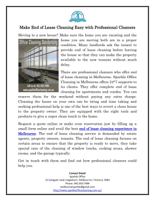 Make End of Lease Cleaning Easy with Professional Cleaners