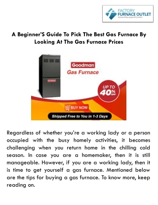 A Beginner’S Guide To Pick The Best Gas Furnace By Looking At The Gas Furnace Prices