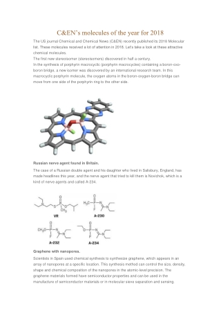 C&EN’s molecules of the year for 2018