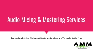 Professional Mixing and Mastering Service