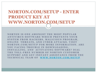 NORTON.COM/SETUP -ACTIVATE NORTON ANTIVIRUS PRODUCT