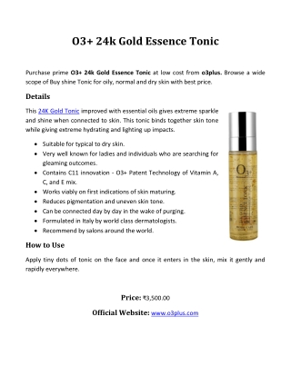 O3 24k Gold Essence Tonic