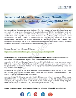 Pemetrexed to Witness an Outstanding Growth During 2018 – 2026