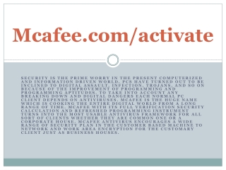 McAfee.com/Activate -Activate Microsoft McAfee Antivirus