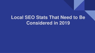 Local SEO Stats That Need to Be Considered in 2019