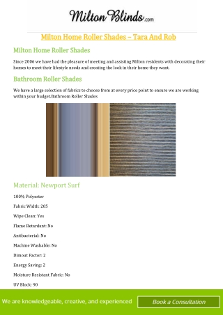 Milton Home Roller Shades - Tara And Rob