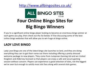 Four Online Bingo Sites for Big Bingo Winners